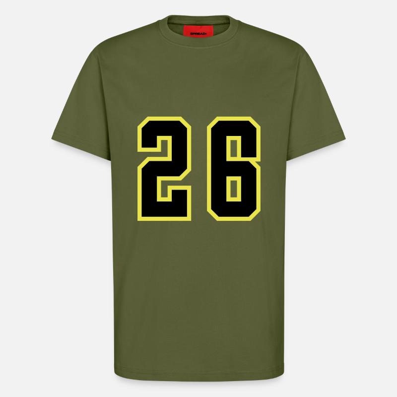 Maillot à 26 numéros - T-shirt bio décontracté fabriqué en UE - MOSS GREEN