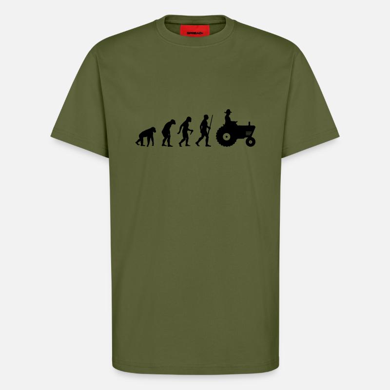 Farmer Evolution - T-Shirt - made by SPREAD - MOSS GREEN