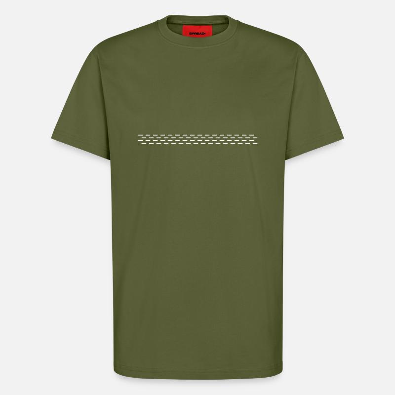 Linie gestrichelt - T-Shirt - made by SPREAD - MOSS GREEN