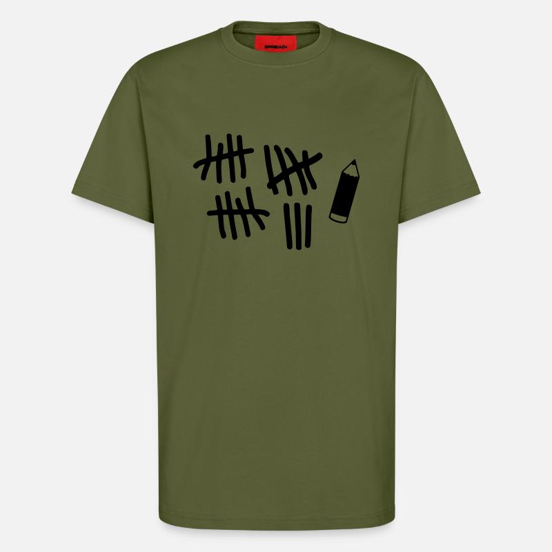 Striche - Stift - T-Shirt - made by SPREAD - MOSS GREEN