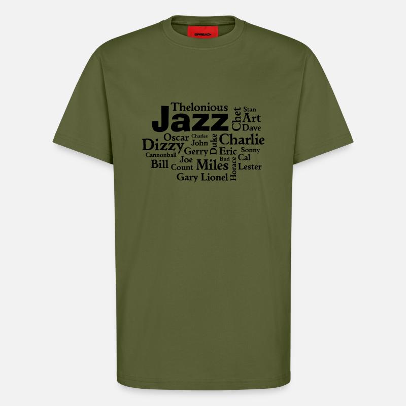 Jazz Greats - T-Shirt - made by SPREAD - MOSS GREEN
