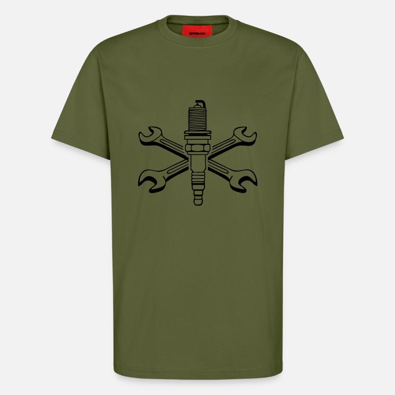 Zündkerze Schrauber - T-Shirt - made by SPREAD - MOSS GREEN