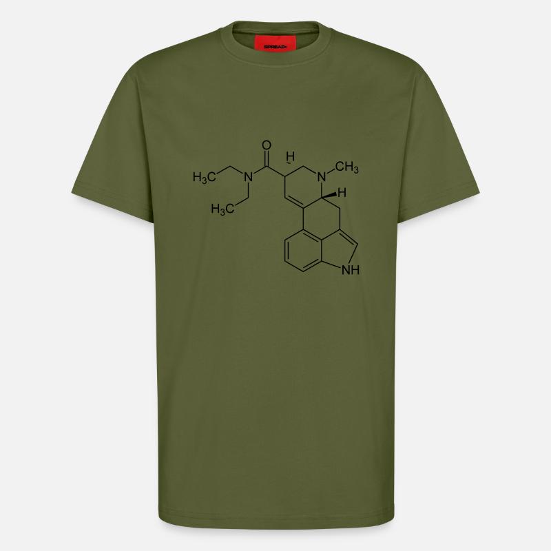 LSD Strukturformel - T-Shirt - made by SPREAD - MOSS GREEN