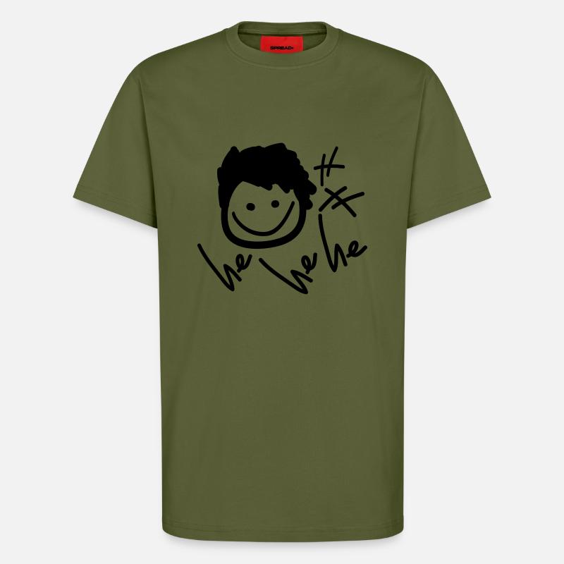 er, er he_smile_boy - T-Shirt - made by SPREAD - MOSS GREEN