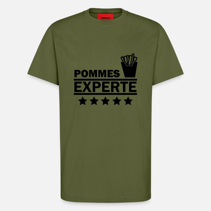 pommes experte - T-Shirt - made by SPREAD - MOSS GREEN