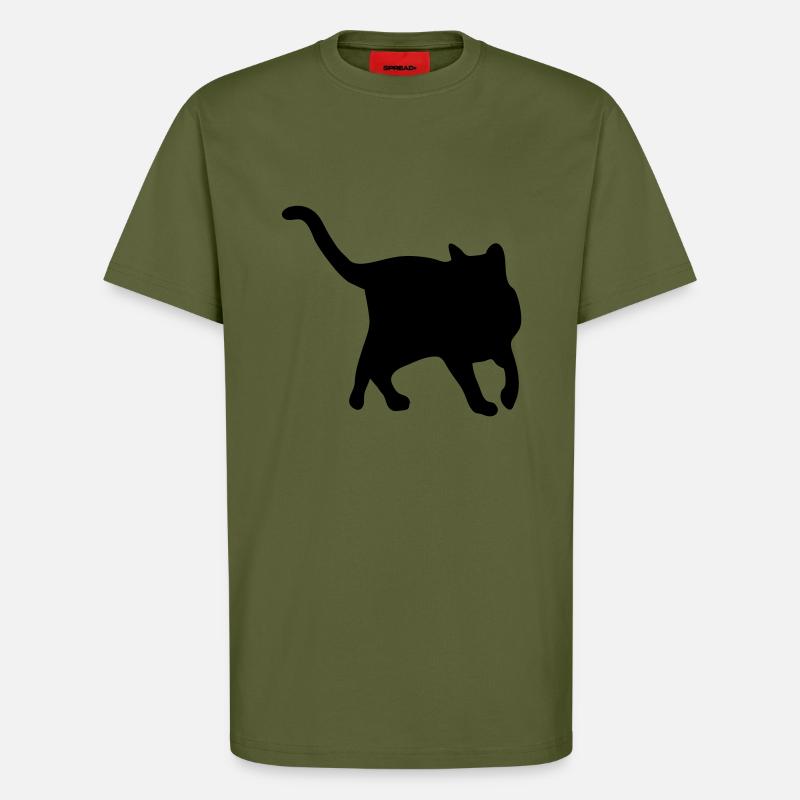 Exécution de chat - T-shirt bio décontracté fabriqué en UE - MOSS GREEN
