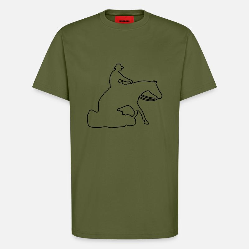Sliding Stop Silhoutte Rand - T-Shirt - made by SPREAD - MOSS GREEN