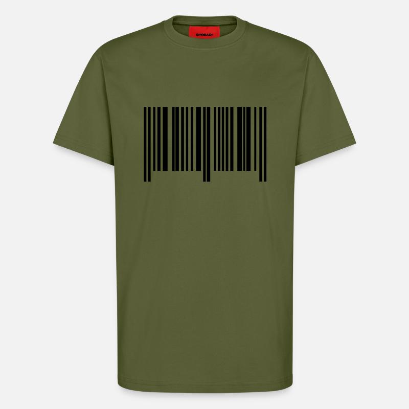 barcode symbol - T-Shirt - made by SPREAD - MOSS GREEN
