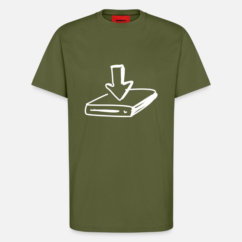 Festplatte mit Pfeil - T-Shirt - made by SPREAD - MOSS GREEN