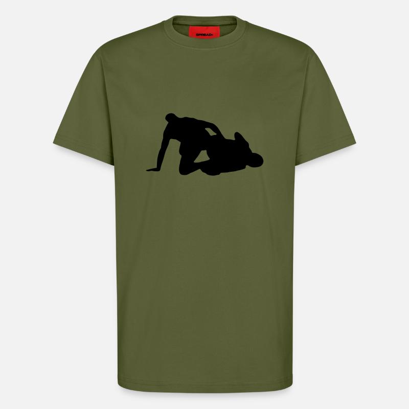 Grappling Leg Control Silhouette - T-Shirt - made by SPREAD - MOSS GREEN