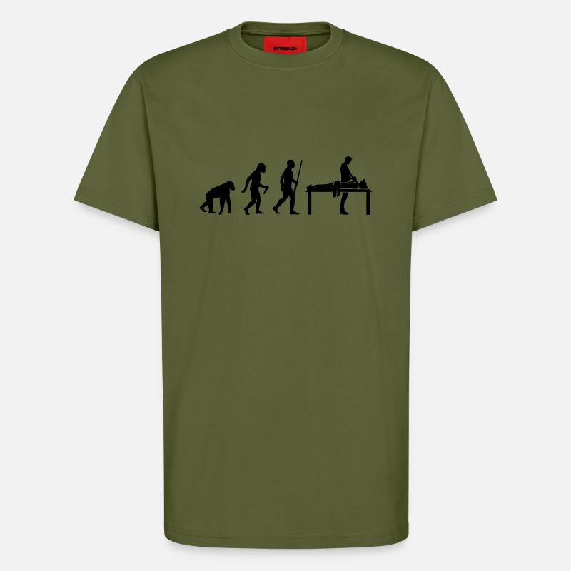 Massage Évolution - T-shirt bio décontracté fabriqué en UE - MOSS GREEN