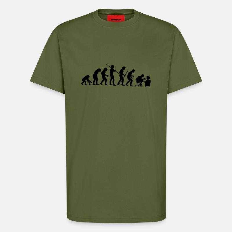 Evolution - T-shirt bio décontracté fabriqué en UE - MOSS GREEN