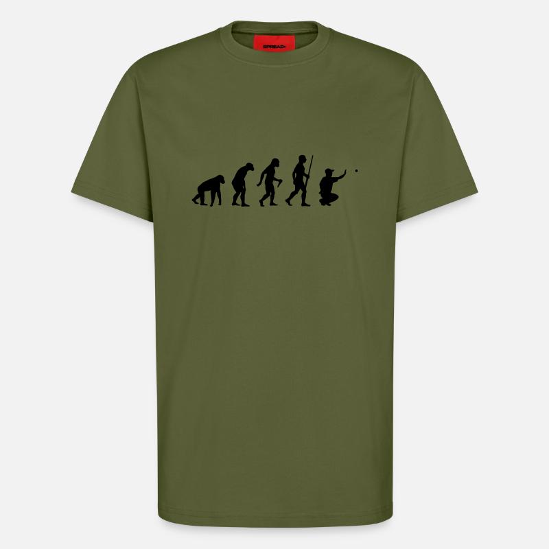 Pétanque Boule Evolution - T-shirt bio décontracté fabriqué en UE - MOSS GREEN