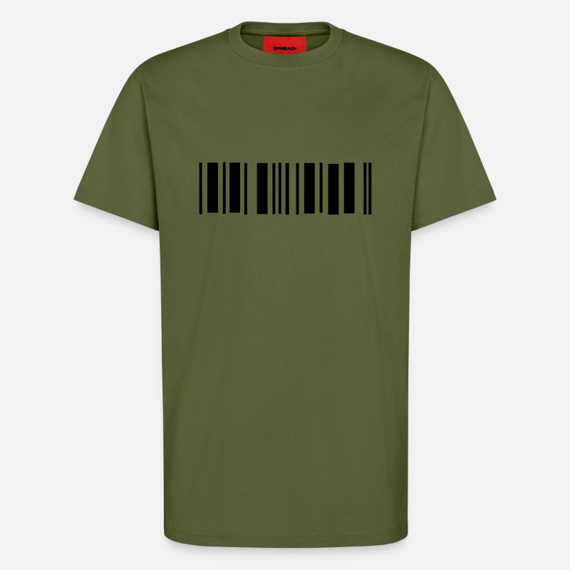 barcode - T-Shirt - made by SPREAD - MOSS GREEN