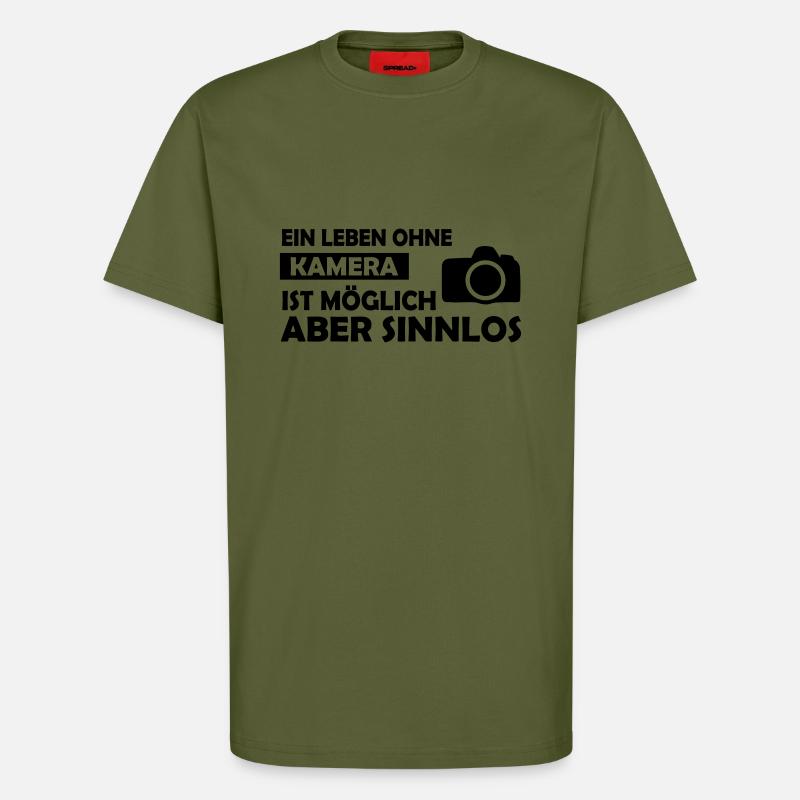 ein leben ohne kamera - T-Shirt - made by SPREAD - MOSS GREEN