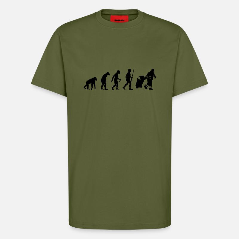 Garbage Man evolution - T-shirt bio décontracté fabriqué en UE - MOSS GREEN