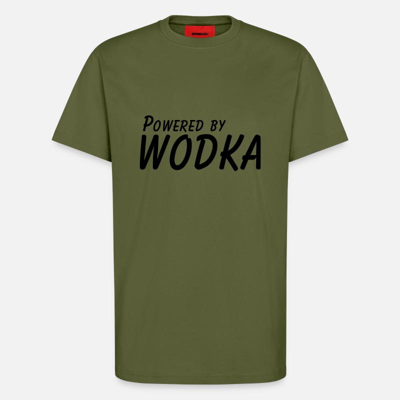 powered by wodka - T-Shirt - made by SPREAD - MOSS GREEN