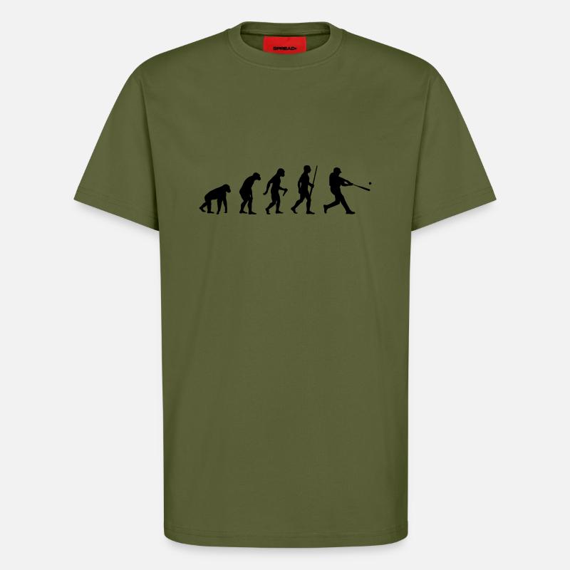 Baseball Evolution - T-Shirt - made by SPREAD - MOSS GREEN