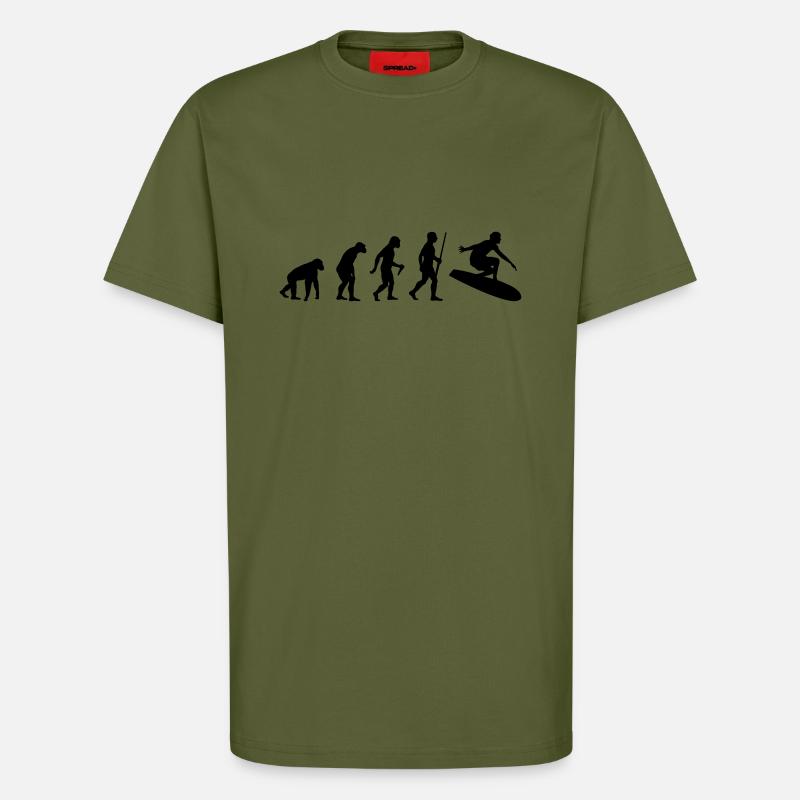 Surf Evolution - T-Shirt - made by SPREAD - MOSS GREEN