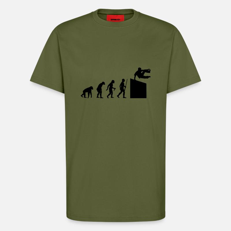 Parcour Evolution - T-shirt bio décontracté fabriqué en UE - MOSS GREEN