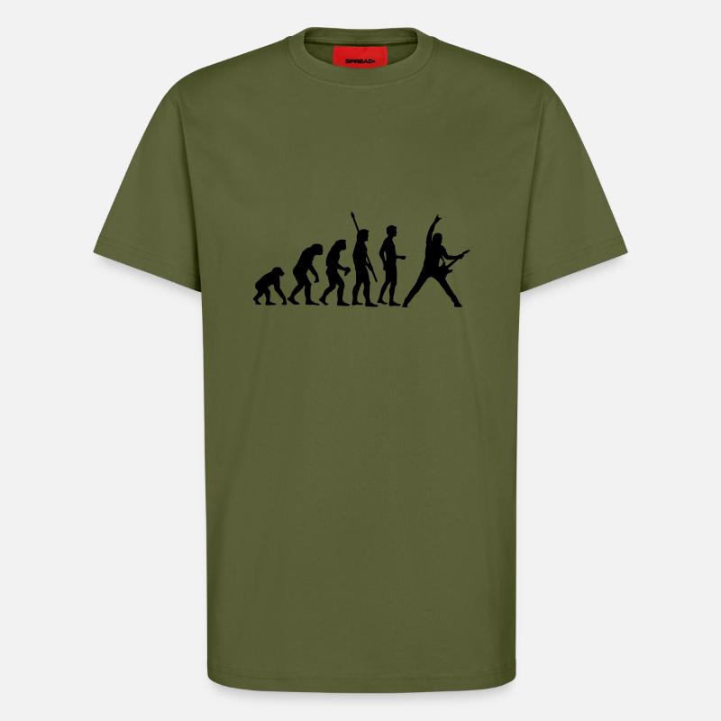 evolution_guitar_b - T-Shirt - made by SPREAD - MOSS GREEN