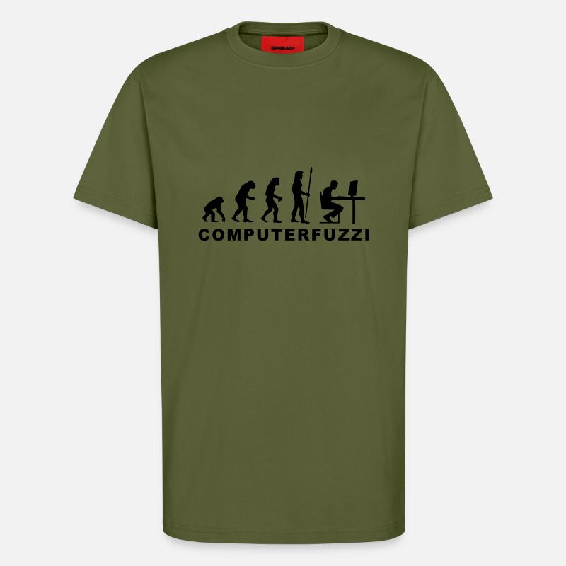 evolution_computerfuzzi - T-Shirt - made by SPREAD - MOSS GREEN