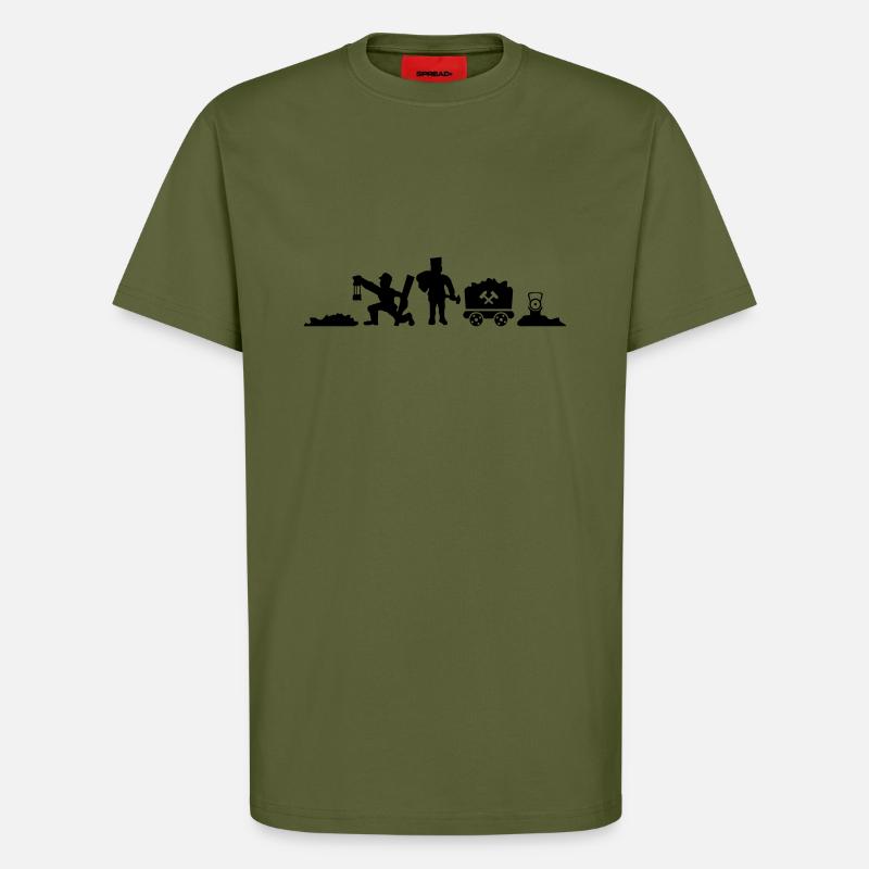 Menschen - Berbau Grube - T-Shirt - made by SPREAD - MOSS GREEN