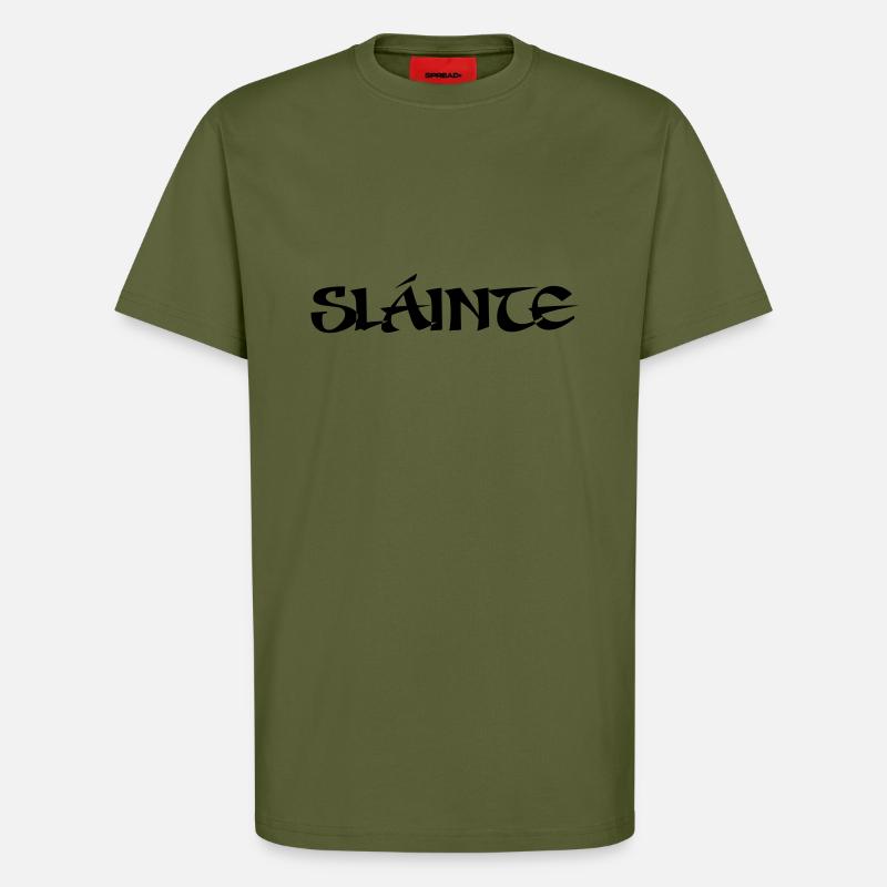 Slainte text de - T-Shirt - made by SPREAD - MOSS GREEN