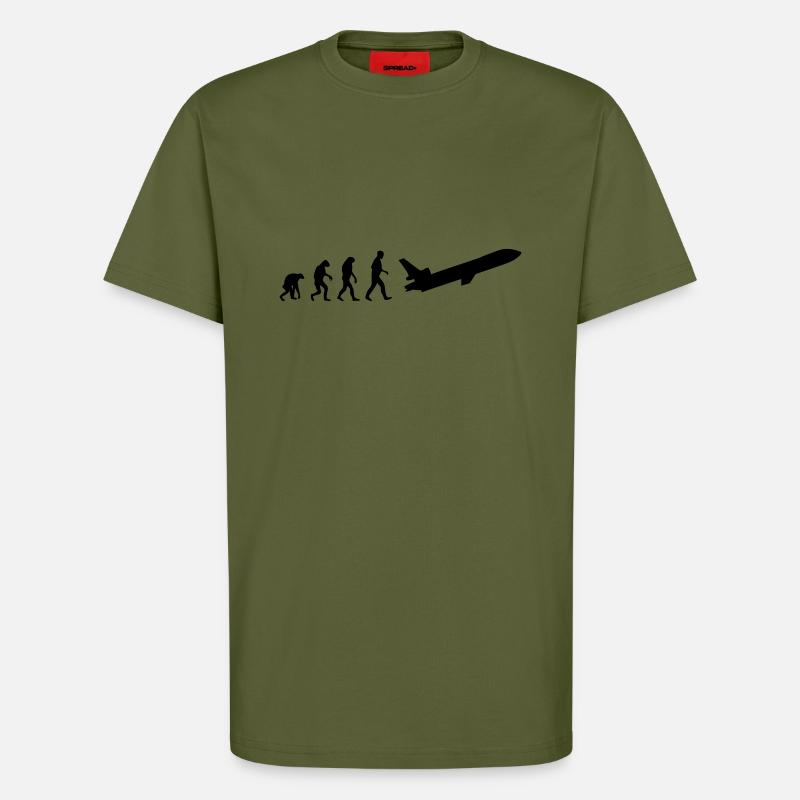jet evolution - T-shirt bio décontracté fabriqué en UE - MOSS GREEN