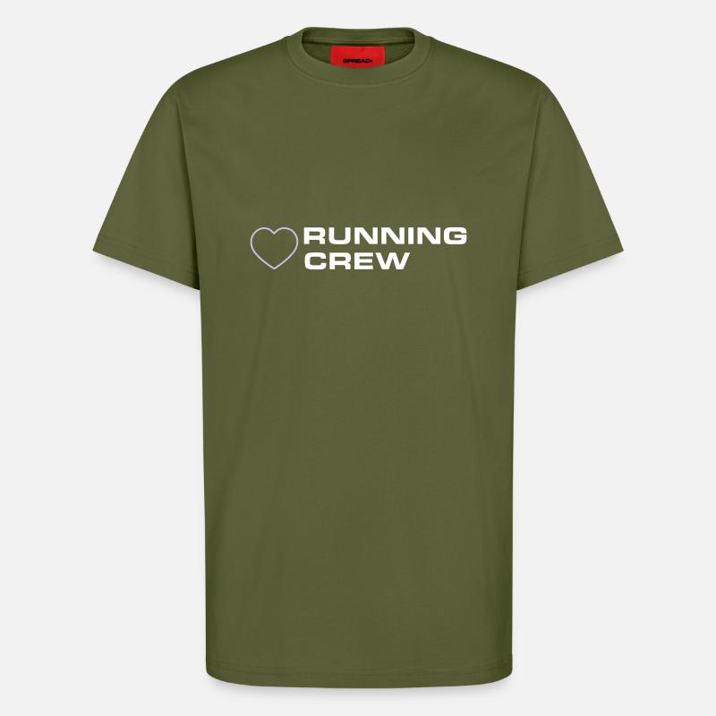 Équipe de course - T-shirt bio décontracté fabriqué en UE - MOSS GREEN