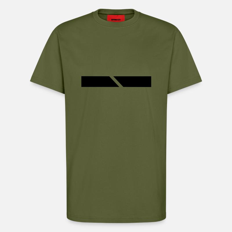 Bar / bande de conception - T-shirt bio décontracté fabriqué en UE - MOSS GREEN
