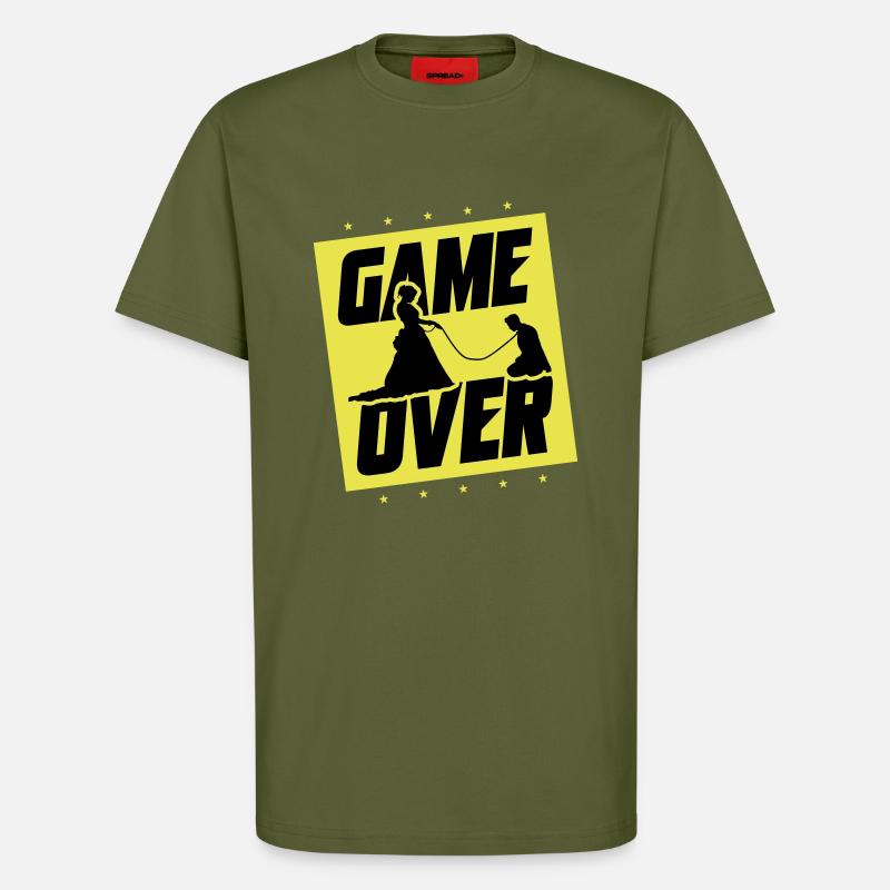 Hochzeit Game Over Junggesellenabschied - T-Shirt - made by SPREAD - MOSS GREEN