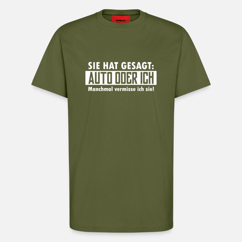 auto oder ich - T-Shirt - made by SPREAD - MOSS GREEN