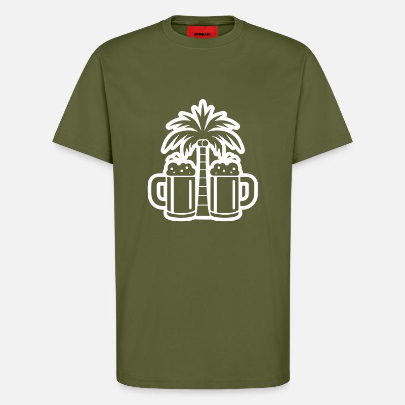 Bier Palmen Strand - T-Shirt - made by SPREAD - MOSS GREEN