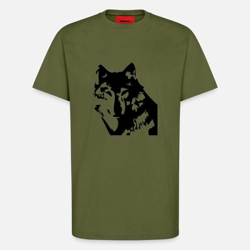 wolf - T-Shirt - made by SPREAD - MOSS GREEN
