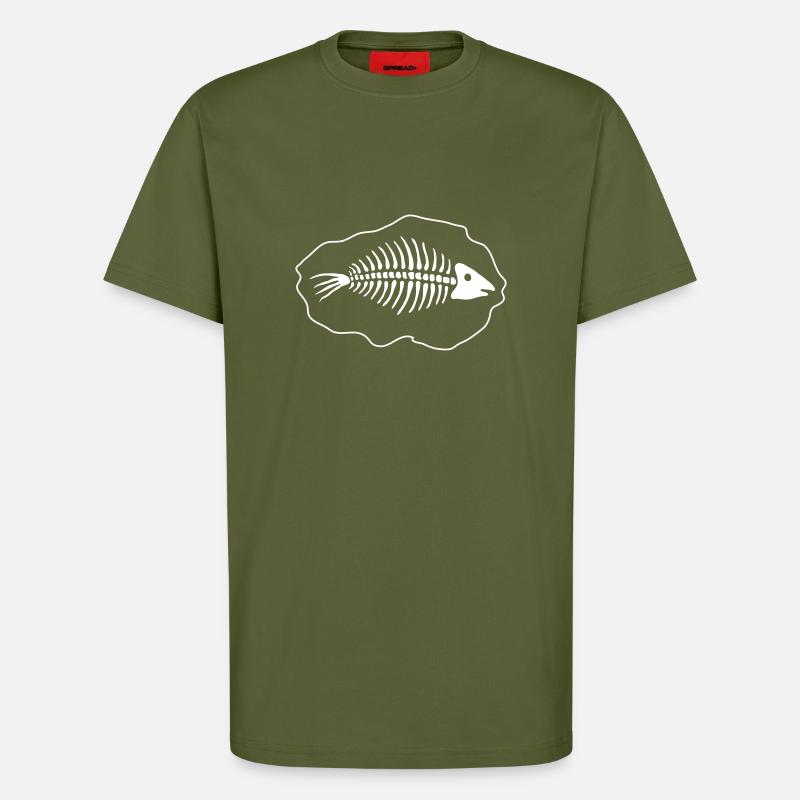 Fisch _Fossil_2_fp2 - T-Shirt - made by SPREAD - MOSS GREEN