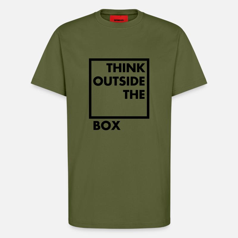 Think outside the box - T-Shirt - made by SPREAD - MOSS GREEN