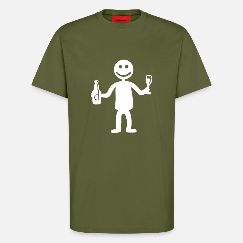 Strichmännchen Bier - T-Shirt - made by SPREAD - MOSS GREEN