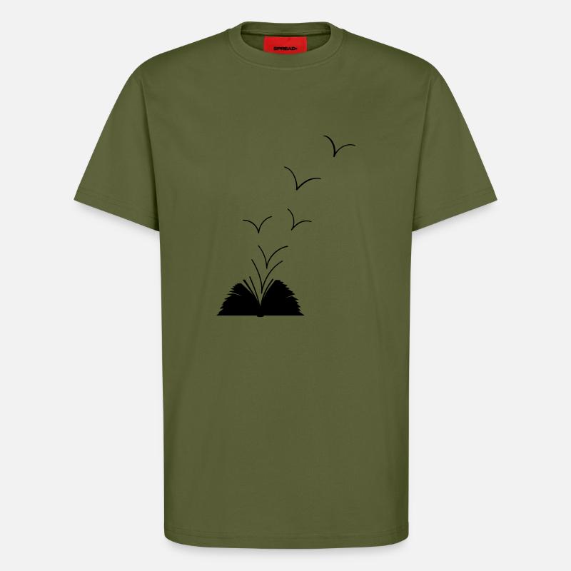 Offenes Buch - T-Shirt - made by SPREAD - MOSS GREEN