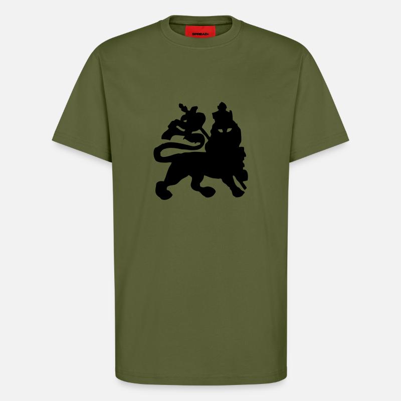 jah lion - T-Shirt - made by SPREAD - MOSS GREEN