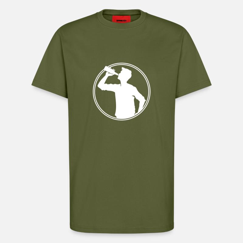 Trinker Bier Silhouette - T-Shirt - made by SPREAD - MOSS GREEN