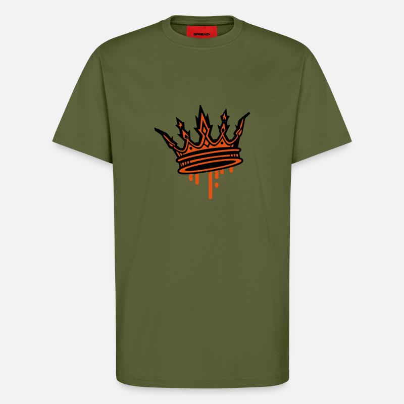 Symbole de la couronne royale - T-shirt bio décontracté fabriqué en UE - MOSS GREEN