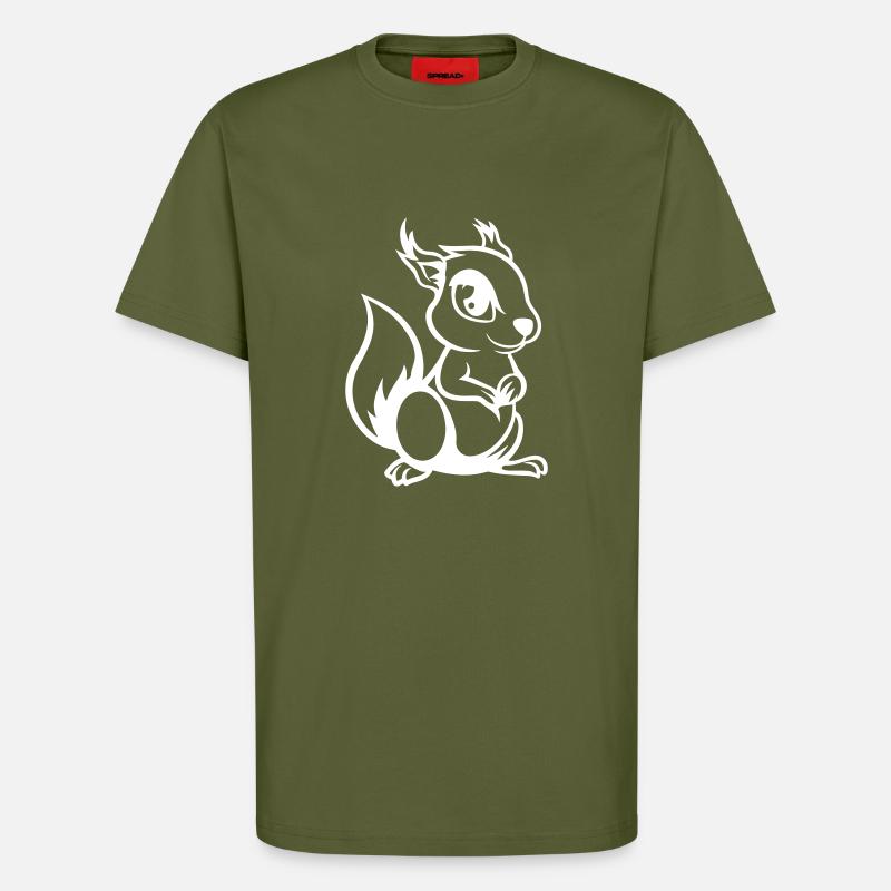 eichhörnchen comic - T-Shirt - made by SPREAD - MOSS GREEN