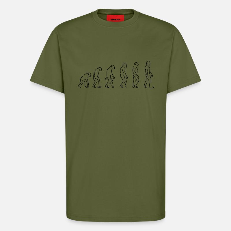 Evolution - T-shirt bio décontracté fabriqué en UE - MOSS GREEN