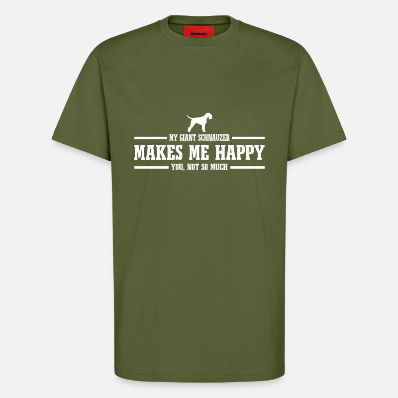 GIANT SCHNAUZER makes me happy - T-Shirt - made by SPREAD - MOSS GREEN