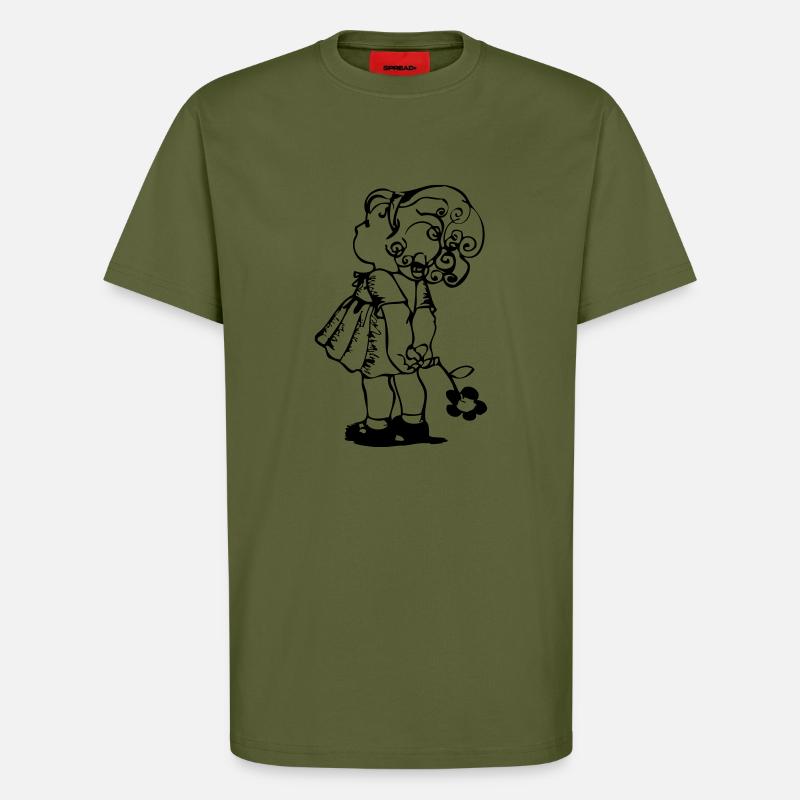 Blumenkind Mädchen - T-Shirt - made by SPREAD - MOSS GREEN