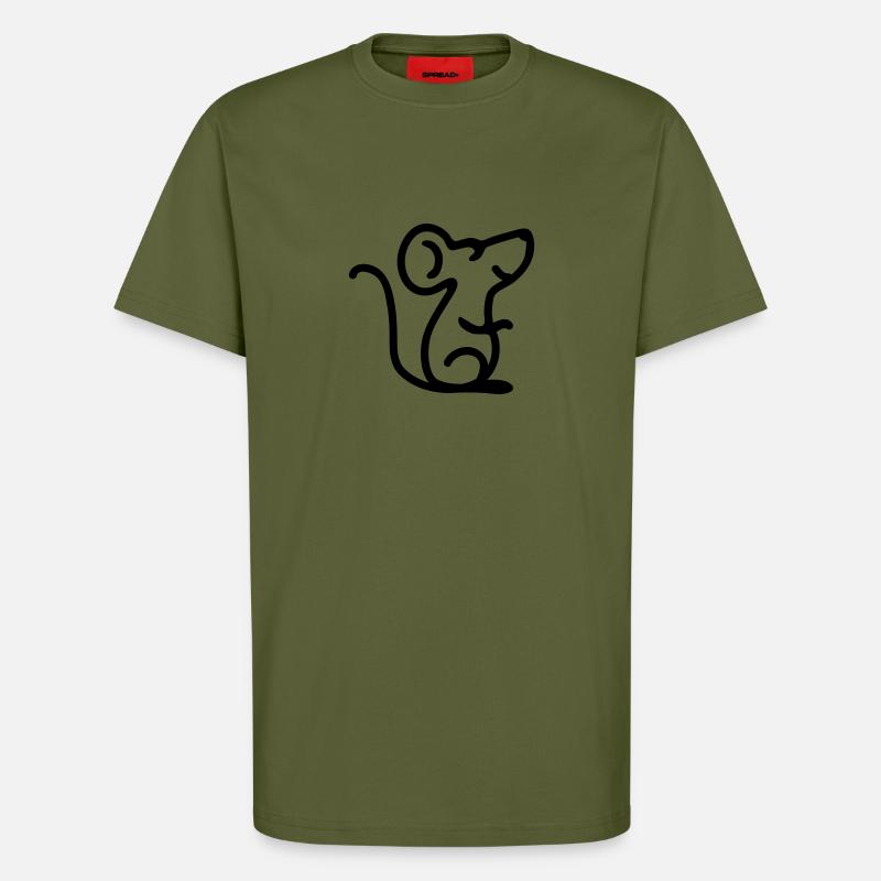 Mouse dreams - Line - T-Shirt - made by SPREAD - MOSS GREEN