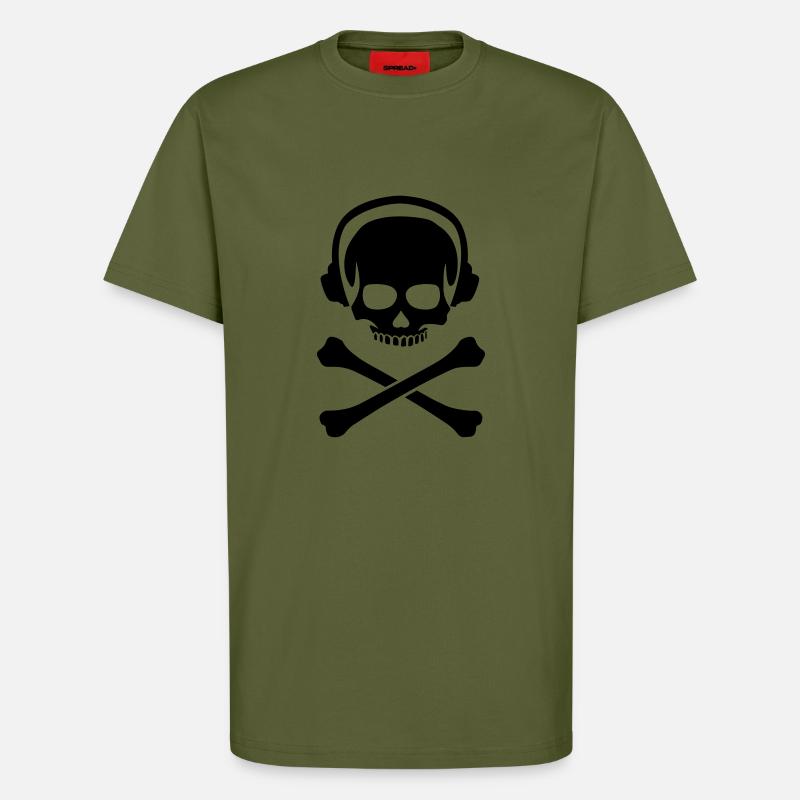 DJ Skull - T-Shirt - made by SPREAD - MOSS GREEN