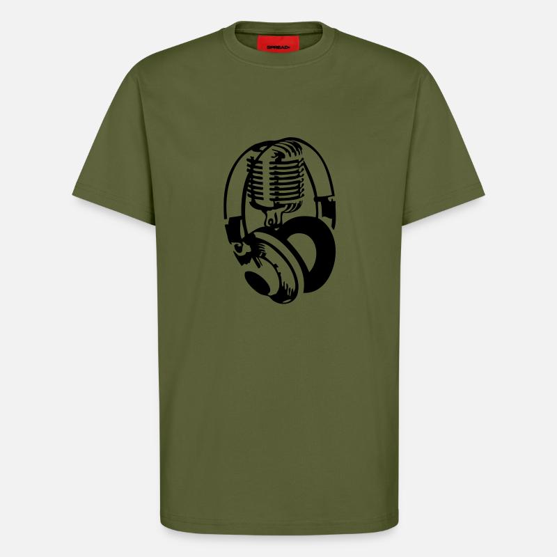 microphone - T-Shirt - made by SPREAD - MOSS GREEN