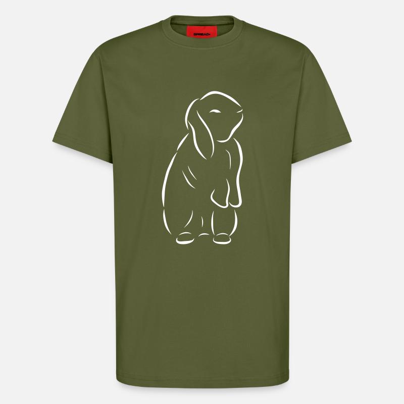 upcoming Bunny rabbit rabbit rabbit - T-Shirt - made by SPREAD - MOSS GREEN